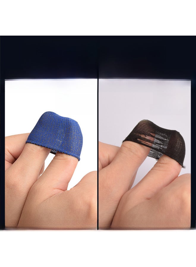 Anti-sweat Game Finger Sets Finger Suit Ultra-thin Touch Screen Breathable For The King Glory Of Eating Chicken Artifact Direct-Product Color:Carbon Fiber Black And Blue Pair (exquisite Packaging)  - Image 3