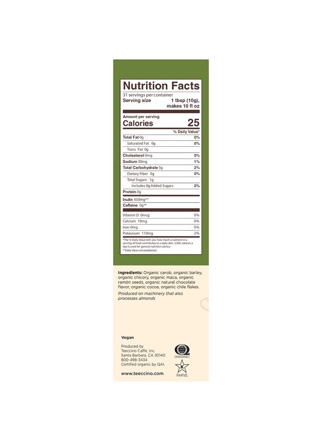 teeccino Maca Chocolaté Chicory Coffee Alternative - Ground Herbal Coffee That's Prebiotic, Caffeine Free & Acid Free, Dark Roast, 11 Ounce  - Image 5