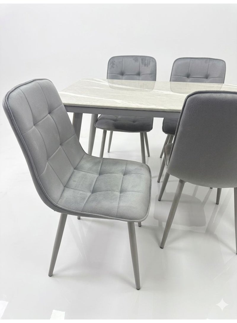 Luxurious 4-Seater Velvet Dining Set – Modern Elegance - Image 2