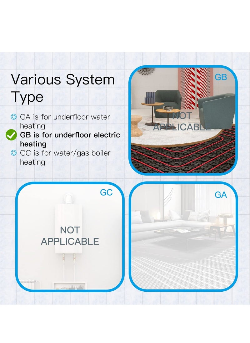 Y&D - SYOSI WiFi Smart Thermostat, Digital Programmable Temperature Controller, Life Floor Heating Alexa Google Home Voice Control, 2.4GHz Only (Black) - Image 1