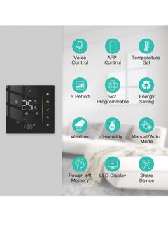 Y&D SYOSI WiFi Smart Thermostat, Digital Programmable Temperature Controller, Life Floor Heating Alexa Google Home Voice Control, 2.4GHz Only (Black)  - Image 2