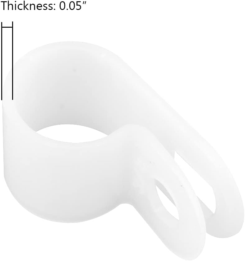 Alamic Cable Clamp R-Type Cable Clip Wire Clamp 3/8" Nylon Screw Mounting Cord Fastener Clips with Screws for Wire Management - White - 50 Pcs - Image 4