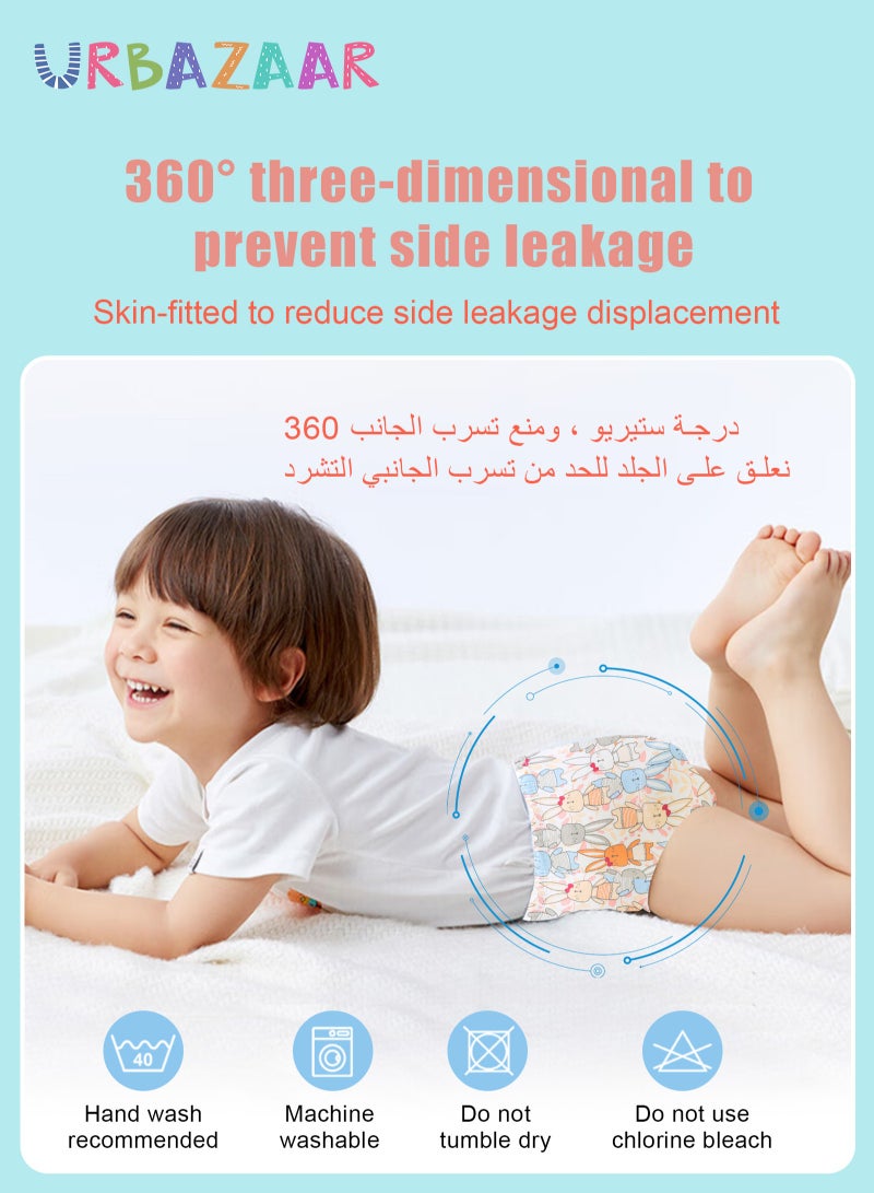 أوربازار 6 قطع من سراويل تدريب الأطفال على استخدام المرحاض، ملابس داخلية قابلة للتنفس للتدريب على استخدام المرحاض، سراويل تدريب تعلم الأطفال الصغار للبنات والأولاد، 6 طبقات من الملابس الداخلية القطنية القوية الماصة - Image 4
