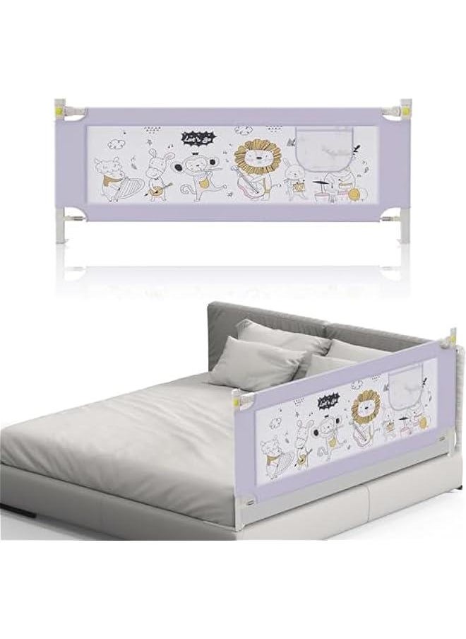DMG Toddler Bed Rails for Crib, Foldable Bed Rail for Toddlers, Baby Crib Guard Bumper, Adjustable Height and Fall Protection Mesh Guardrails, Kids Safe Bed Side Rail for Full Size Bed (180cm)