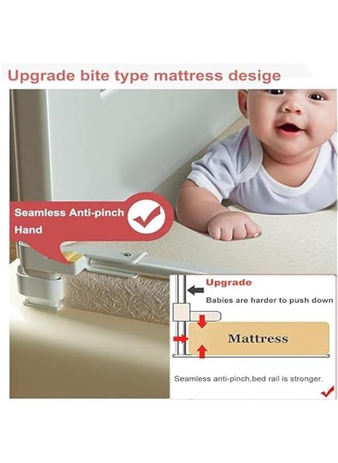 DMG Toddler Bed Rails for Crib, Foldable Bed Rail for Toddlers, Baby Crib Guard Bumper, Adjustable Height and Fall Protection Mesh Guardrails, Kids Safe Bed Side Rail for Full Size Bed (180cm)