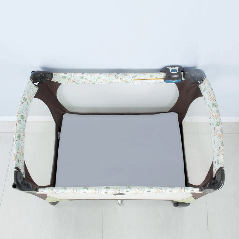 Biloban 4-Pack Fitted Pack and Play Sheets for Boys and Girls - Breathable, Soft Microfiber Baby Sheets in Grey and Navy - Image 2