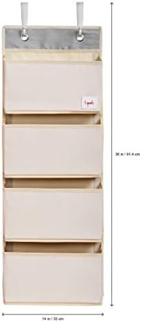3 Sprouts Hanging Wall Organizer- Storage For Nursery And Changing Tables, Ostrich - Image 4