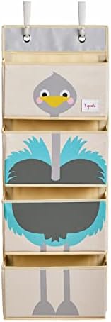 3 Sprouts Hanging Wall Organizer- Storage For Nursery And Changing Tables, Ostrich - Image 1