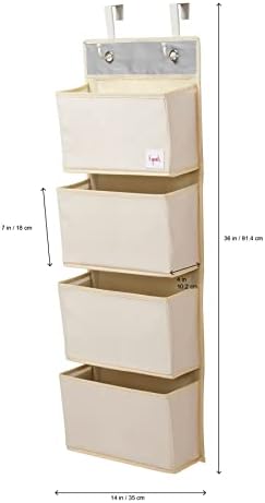 3 Sprouts Hanging Wall Organizer- Storage For Nursery And Changing Tables, Ostrich - Image 3