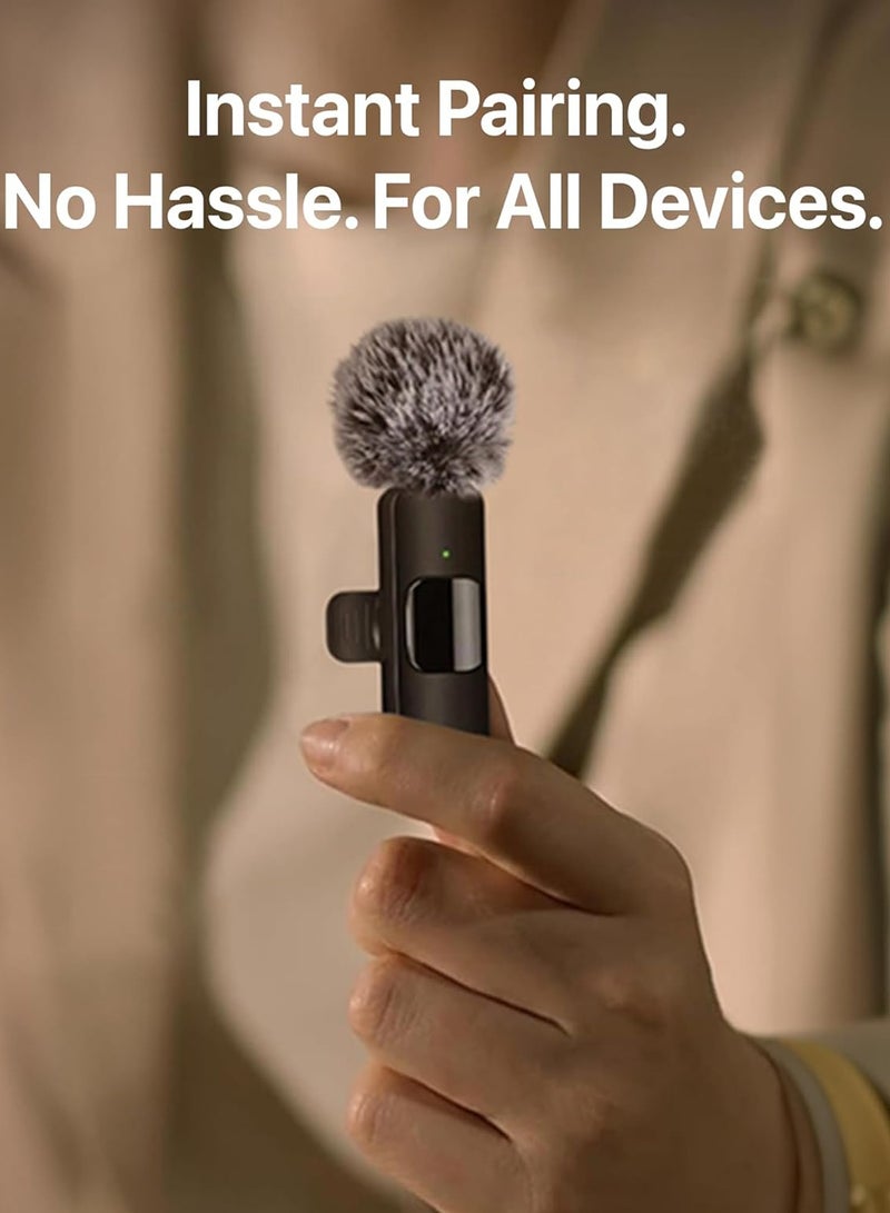 ميكروفون صغير لاسلكي احترافي لأجهزة iPad, Android, Lavalier Microphone for Video Recording -آي فون Mic Crystal Clear Recording with USB-C for Content Creators. - Image 4