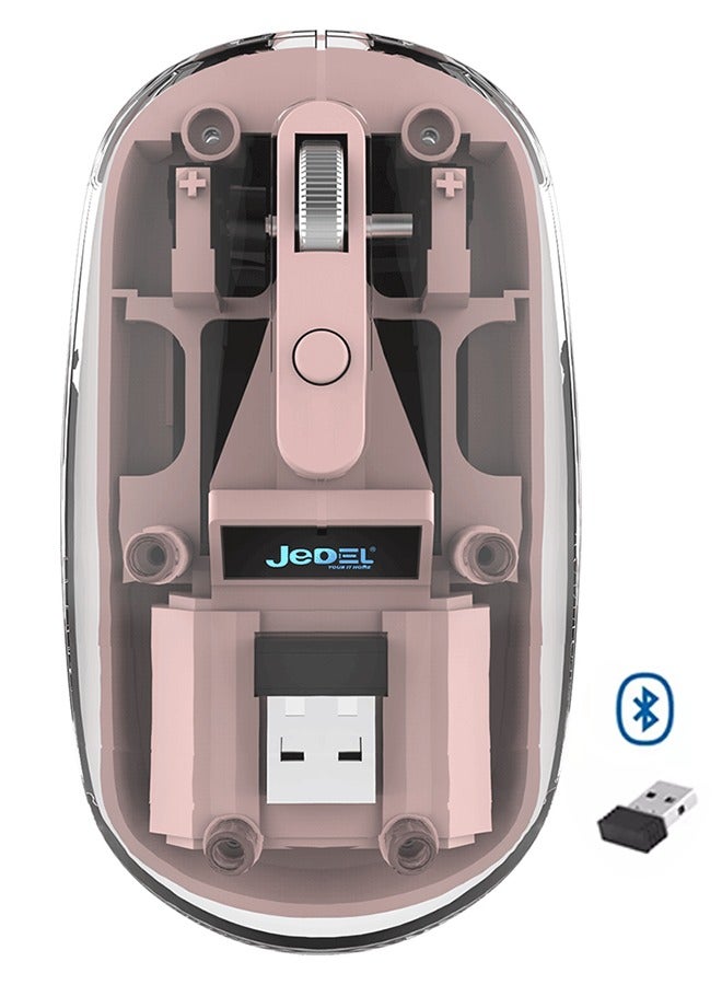 JeDEL WD131P Wireless, Bluetooth Rechargeable Mouse - 1600 DPI Adjustable - Battery Life 180 Hours (Black) - Image 1