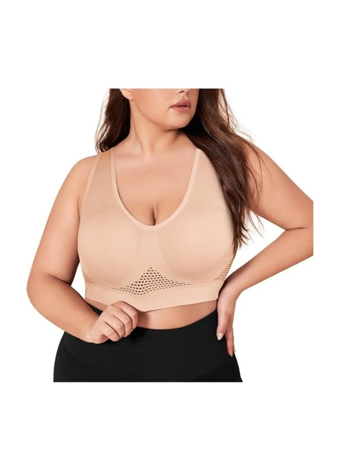 Women Sports Bra Comfortable Sleep Bras No Underwire Seamless Workout Yoga Bra of 3 Pack - Image 2