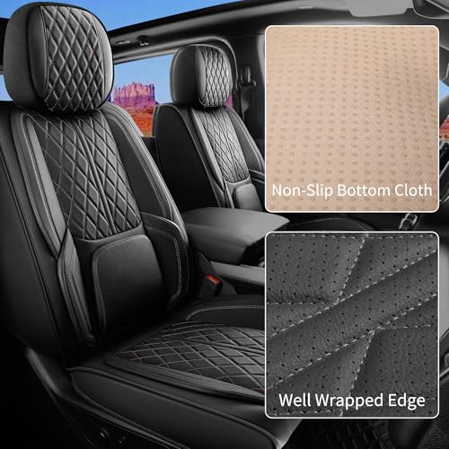 DuDuWang Car Seat Cover Custom Fit for Dodge Ram 1500 2500 3500 2002-2026 Faux Leather Seat Cover Set Compatible with Crew Quad Regular Cab Pickup Truck Cushions (Black, Front Seat) - Image 4