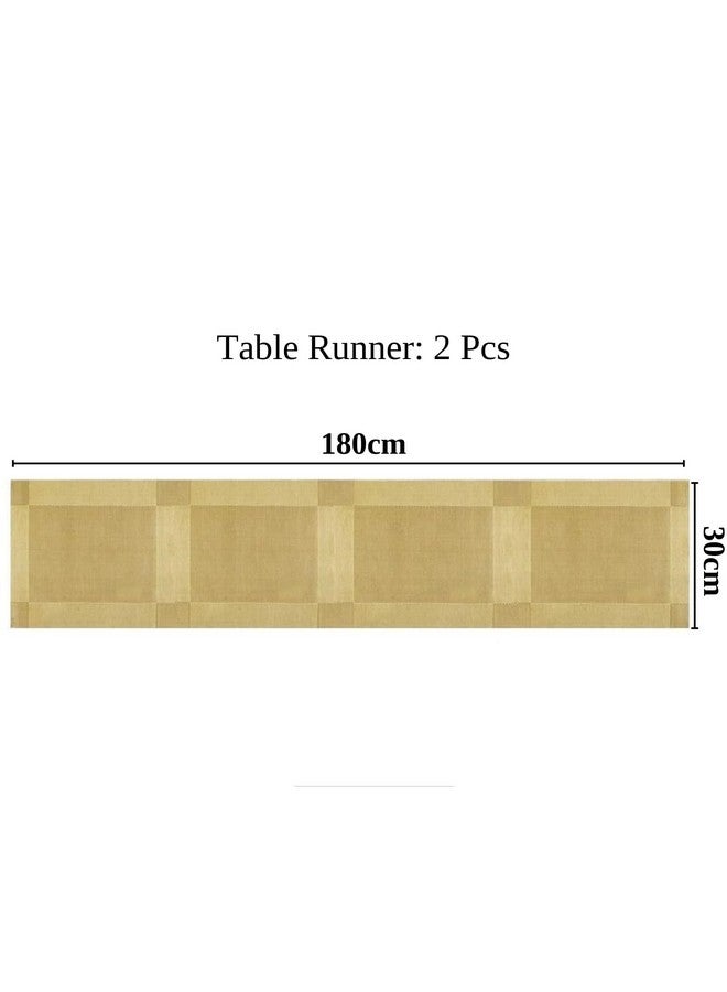 TASKHOUSE Table Runner Non-Slip, Durable PVC Woven Vinyl, Stain Resistant for Kitchen, Dining Table, Bedroom (Gold, Pack of 1) - Image 2