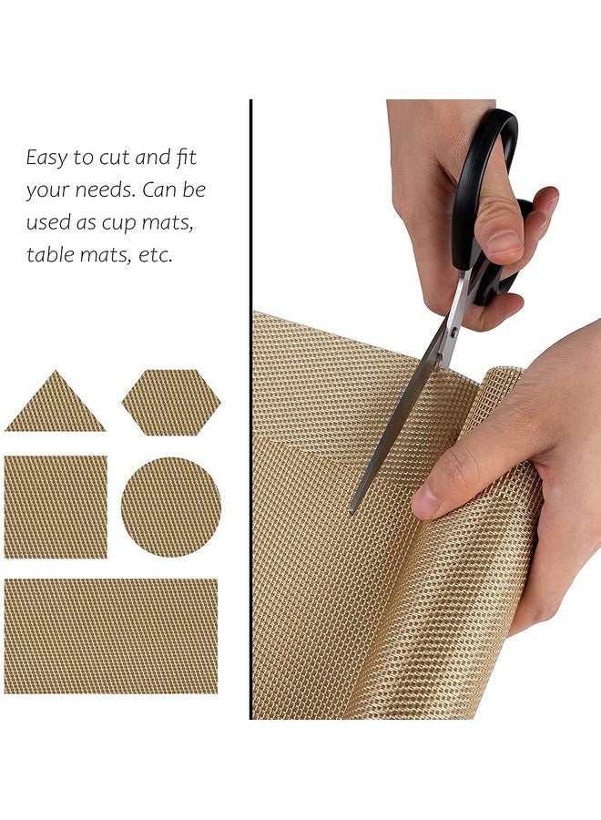 TASKHOUSE Table Runner Non-Slip, Durable PVC Woven Vinyl, Stain Resistant for Kitchen, Dining Table, Bedroom (Gold, Pack of 1) - Image 5