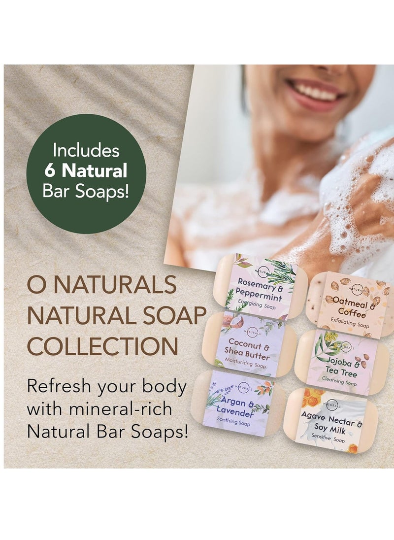 O Naturals O NATURALS 100% Natural Bar Soap - Assorted 6 PCS Soap Gift Set - Organic Ingredients & Essential Oils - Spa Gifts for Women & Men, Body Wash Soap Bar & Face Soap for Acne - Triple Milled Soap Bars  - Image 4