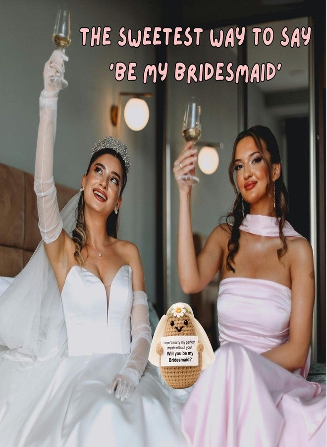 M.O.Q. Bridesmaid Proposal Wedding Party Will You Be My Bridesmaid Maid of Honor Positive Potato Gifts Ideas, Bachelorette, Small Cute Stuff Things, Handmade Crochet (Bridesmaid) - Image 5