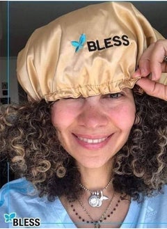 Bless Three Piece Satin Hair Bonnet Multi Colors Blue - Purple - Pink - Burgundy - Beige - Maroon - Black  - Image 3