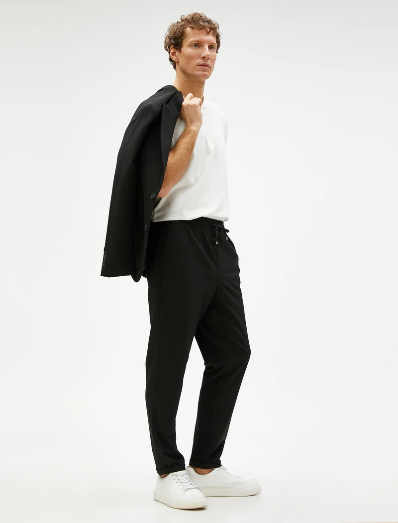 كوتون Basic Woven Trousers Drawstring Pocket Detail