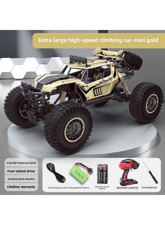 Children's Remote Control Off-road Vehicle High-level Sense Toy Travel Outdoor Play Car Charging High-speed Four-wheel Drive Climbing Car-Color:Light Version★Alloy Gold Model With Huge 50cm Four-whe
