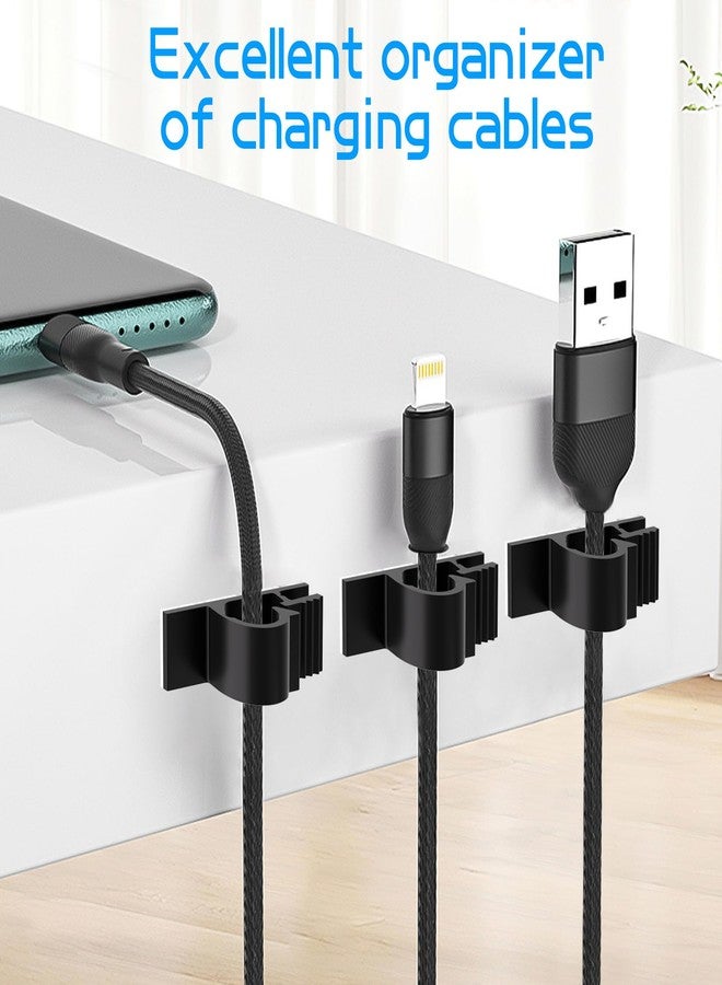 XHF 100pcs Adhesive Cable Wire Clips Black, Outdoor Cable Management Wire Organizer Cord Holder for Under Desk, Car, Wall, TV PC Ethernet Cable - Image 5