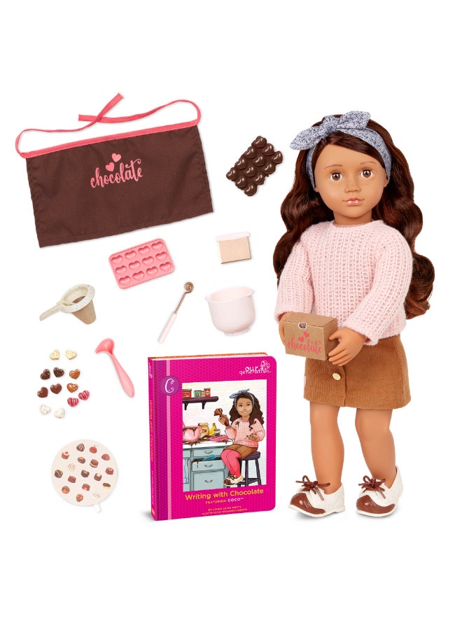 Our Generation Deluxe Chocolate Doll w/o Book, Coco - Image 1