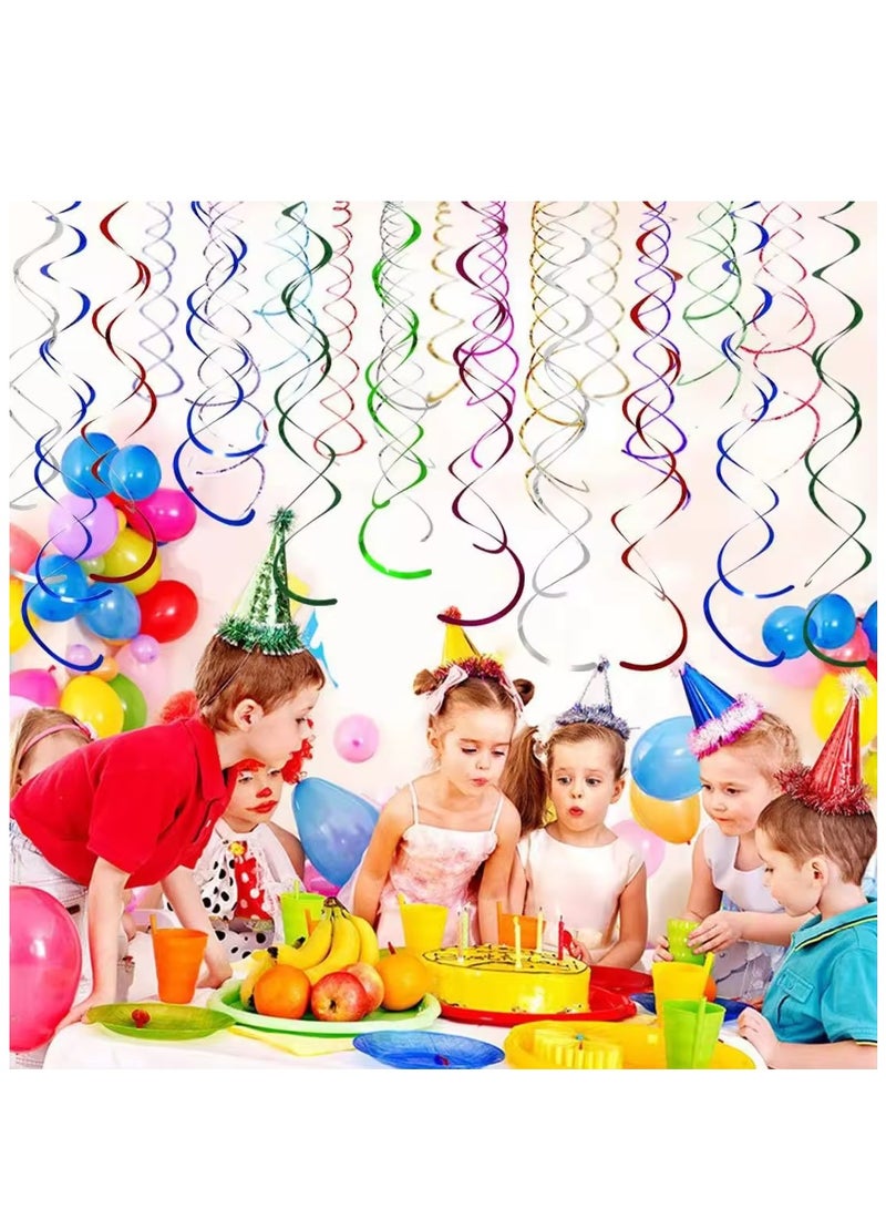 12 قطعة من زينة حفلات رمضان الحلزونية المزدوجة متعددة الألوان المصنوعة من مادة البولي فينيل كلوريد لتزيين حفلات الزفاف وأعياد الميلاد للعام الجديد السعيد - Image 2
