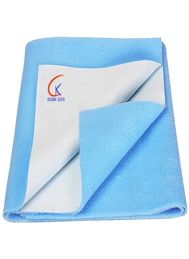 Kedara Cloth Anti-Pilling Fleece Baby Sheet Extra Absorbent Quick Dry Waterproof Bed Protector SkyBlue, 70X100 CM - Image 1