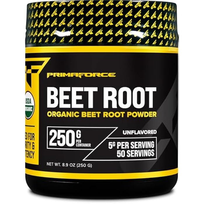 Primaforce Organic Beet Root Powder (250g) Unflavored - Natural Source of Antioxidants and Nutrients - Image 1