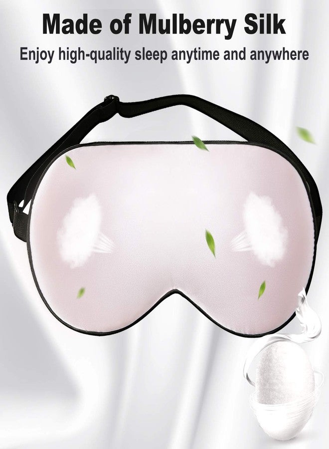 SOBONNY 100% Natural Silk Sleep Mask for Relieving Fatigue & No Stimulation Breathable Eye Mask Summer Cool Mulberry Silk Eye Cover Blindfold for Night Sleeping, Nap & Travel (Pink - Image 2
