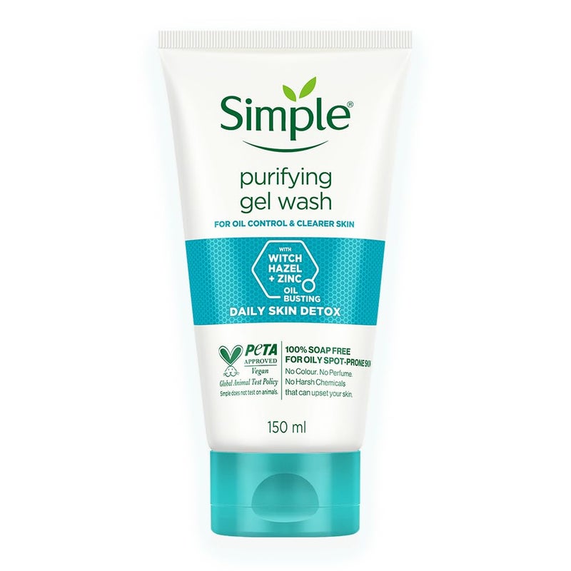 Simple Daily Skin Detox Purifying Facial Wash, 150ml