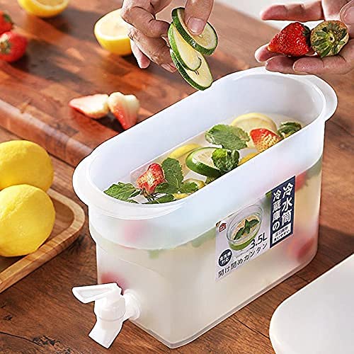 LOMESH Water Dispenser Cold Kettle, Water jug with Faucet Lemon Juice, 3.5L Beverage Dispenser with Lid Iced Beverage Dispensers, for Juice Iced Tea Wine Coffee Multicolor Pack of 1 - Image 2