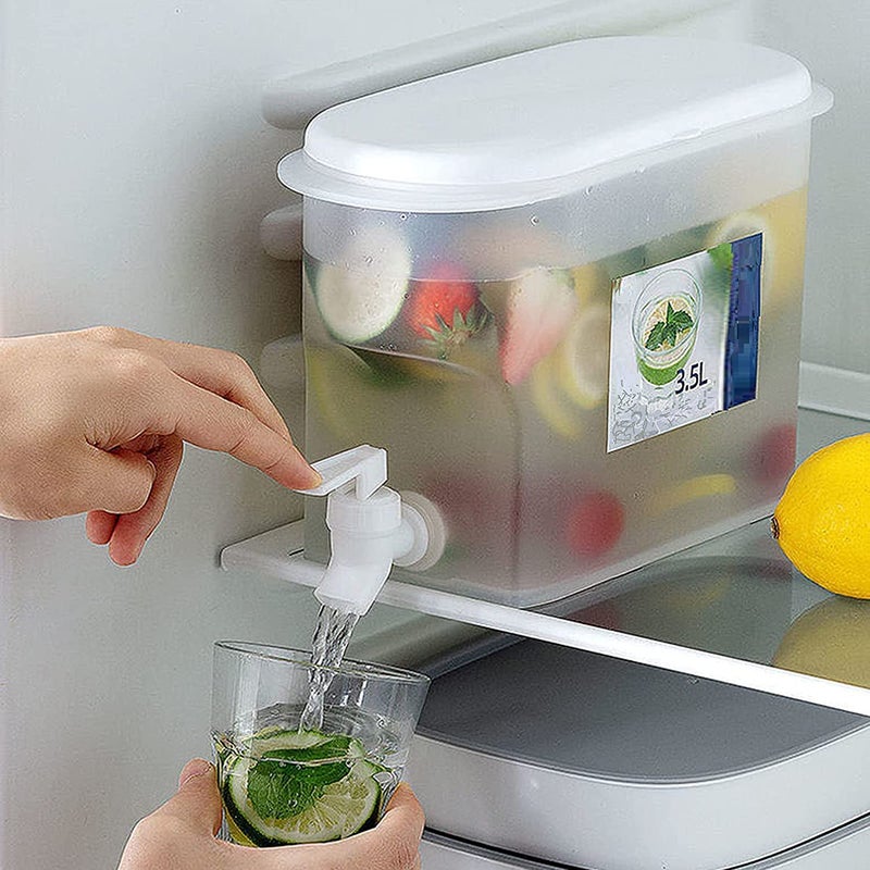 LOMESH Water Dispenser Cold Kettle, Water jug with Faucet Lemon Juice, 3.5L Beverage Dispenser with Lid Iced Beverage Dispensers, for Juice Iced Tea Wine Coffee Multicolor Pack of 1 - Image 1