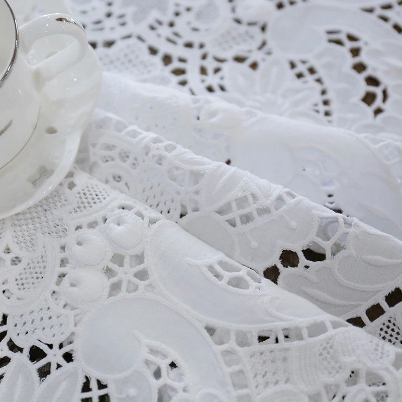 Bluejw Fancy Hotel Table Runners 100% Cotton Linen Handmade Needle Lace Table Runner for Dining Room, Kitchen, and Party Decor - Image 5