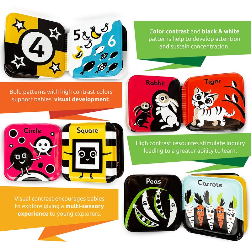 BabyBibi Floating Baby Bath Books â€“ High Contrast Black and White Waterproof Bath Books for Babies 3+ Months - Image 4