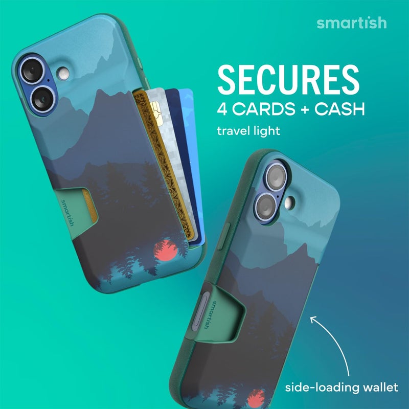 SmartishÂ® iPhone 17 Wallet Case - Wallet Slayer Vol. 1 [Slim + Protective] Credit Card Holder - Drop Tested Flip Hidden Card Slot Cover for Apple iPhone 17 - Moving Mountains - Image 2