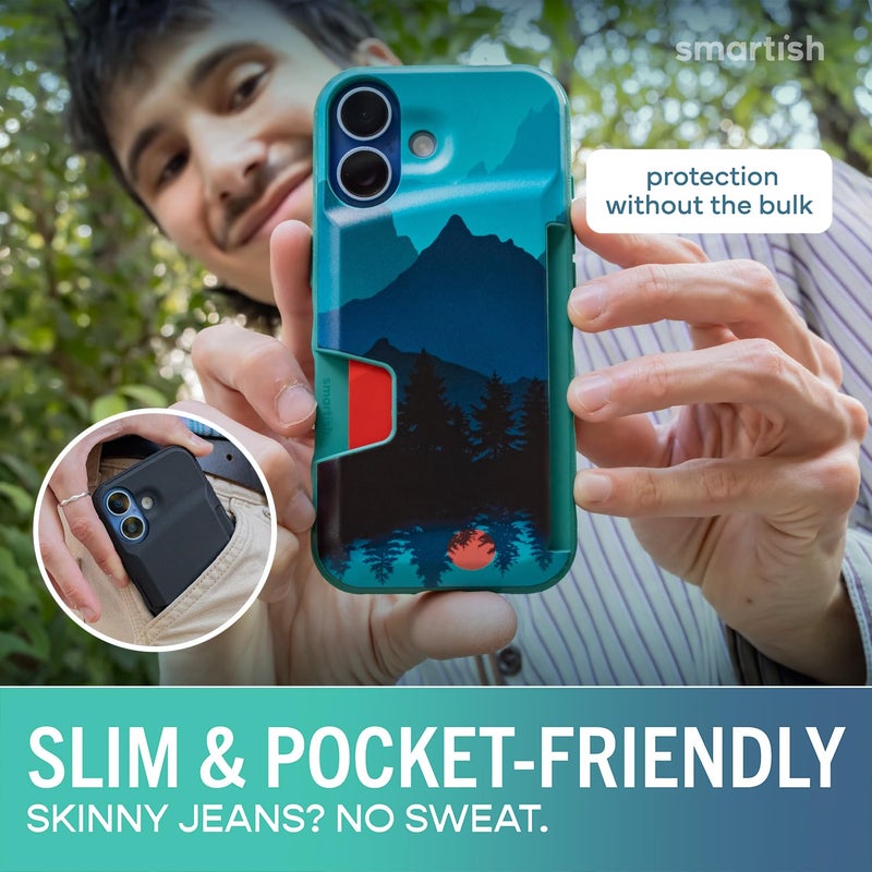 SmartishÂ® iPhone 17 Wallet Case - Wallet Slayer Vol. 1 [Slim + Protective] Credit Card Holder - Drop Tested Flip Hidden Card Slot Cover for Apple iPhone 17 - Moving Mountains - Image 4