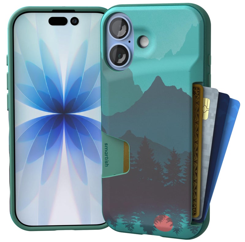 SmartishÂ® iPhone 17 Wallet Case - Wallet Slayer Vol. 1 [Slim + Protective] Credit Card Holder - Drop Tested Flip Hidden Card Slot Cover for Apple iPhone 17 - Moving Mountains - Image 1