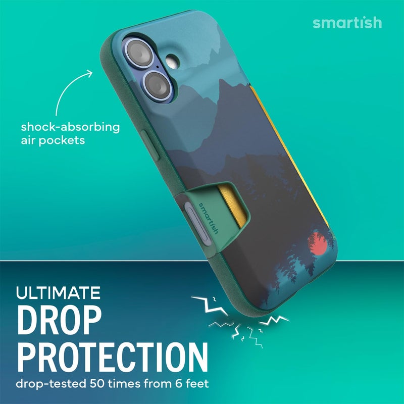 SmartishÂ® iPhone 17 Wallet Case - Wallet Slayer Vol. 1 [Slim + Protective] Credit Card Holder - Drop Tested Flip Hidden Card Slot Cover for Apple iPhone 17 - Moving Mountains - Image 3
