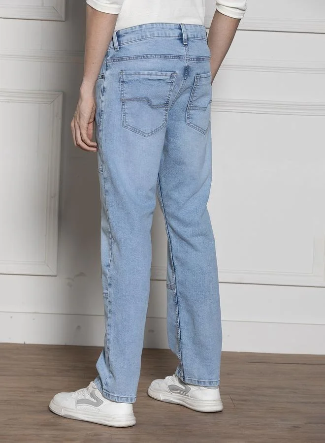 Dennis Lingo  Men’s Relaxed Fit Light Blue Jeans – Stylish and Flexible for Men | Best Price UAE