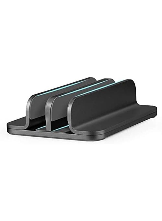 Black Vertical Adjustable Laptop Stand Holder For Office Desk Management - Image 2