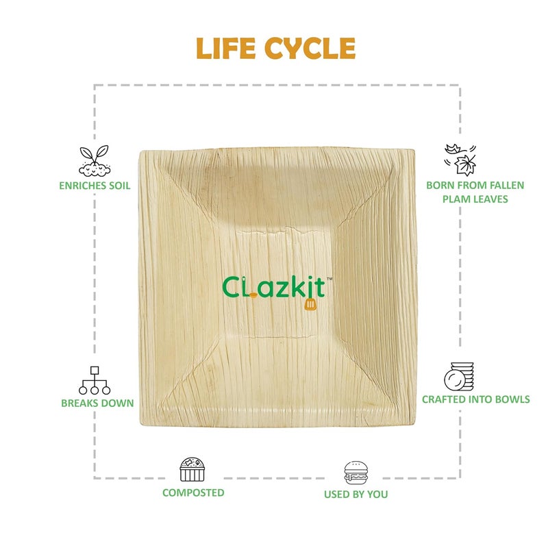 Clazkit 50 Pack Areca Deep Pyramid Bowl Like Wooden Bamboo Eco Friendly Biodegradable Use and Throw Small Dona for Serving Pasta Soup Snacks Birthday Wedding Party 65 Inch - Image 3