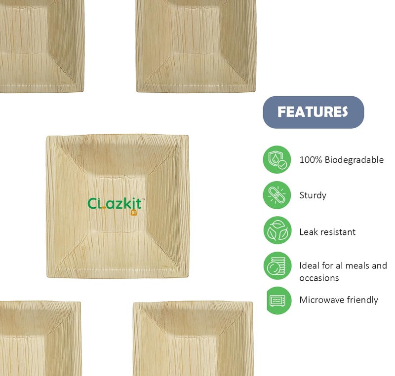 Clazkit 50 Pack Areca Deep Pyramid Bowl Like Wooden Bamboo Eco Friendly Biodegradable Use and Throw Small Dona for Serving Pasta Soup Snacks Birthday Wedding Party 65 Inch - Image 2