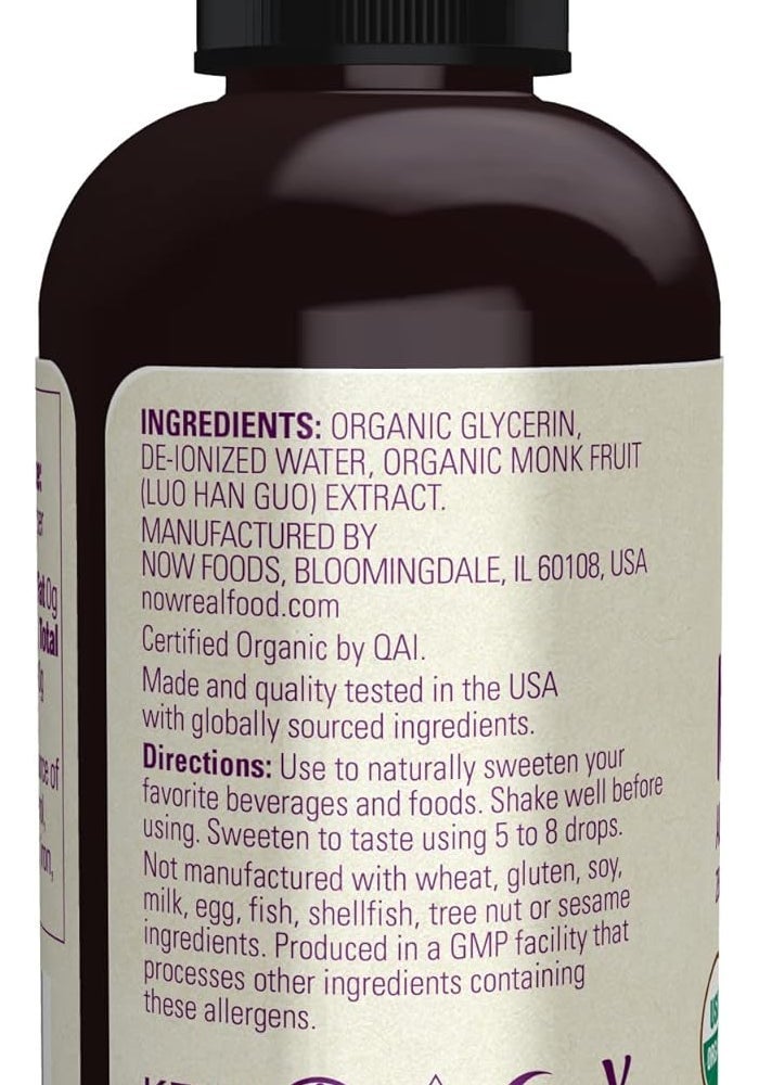 NOW Foods Organic Monk Fruit Liquid Sweetener - Image 2