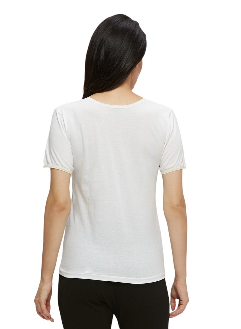 BYC WOMEN'S COTTON UNDERSHIRT (V-NECK) - WHITE  - Image 5