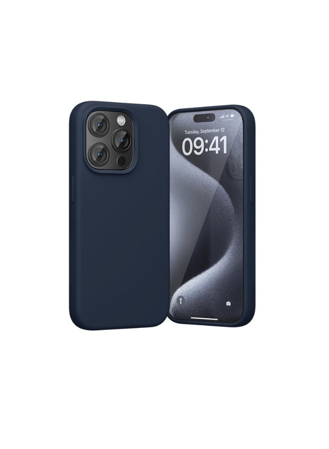 VENTION Liquid Silicone Case for iPhone 15 Pro with MagSafe Midnight Blue - Image 2