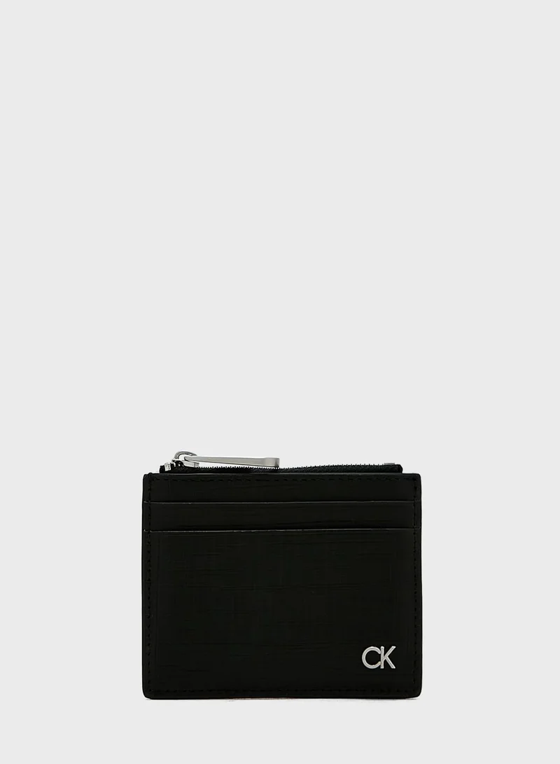 CALVIN KLEIN Logo Zip Top Card Holder