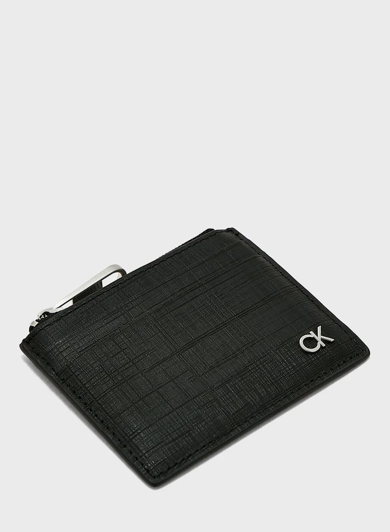 CALVIN KLEIN Logo Zip Top Card Holder
