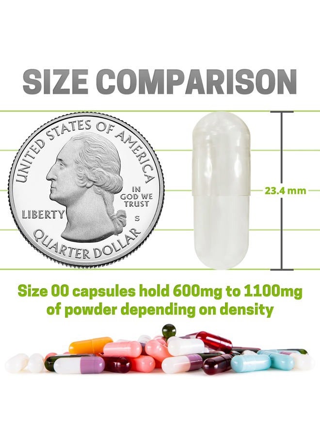 XPRS Nutra Size 00 Empty Capsules - 1000 Count Empty Vegan Capsules - Vegetarian Empty Pill Capsules- DIY Vegetable Capsule Filling- Veggie Pill Capsules Empty Caps (Sage Green) - Image 2