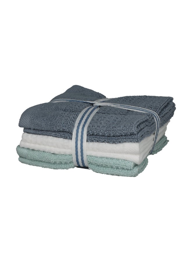 6-Piece Cotton Towel Set Multicolour 30 x 30cm R6-FACE-MN-5